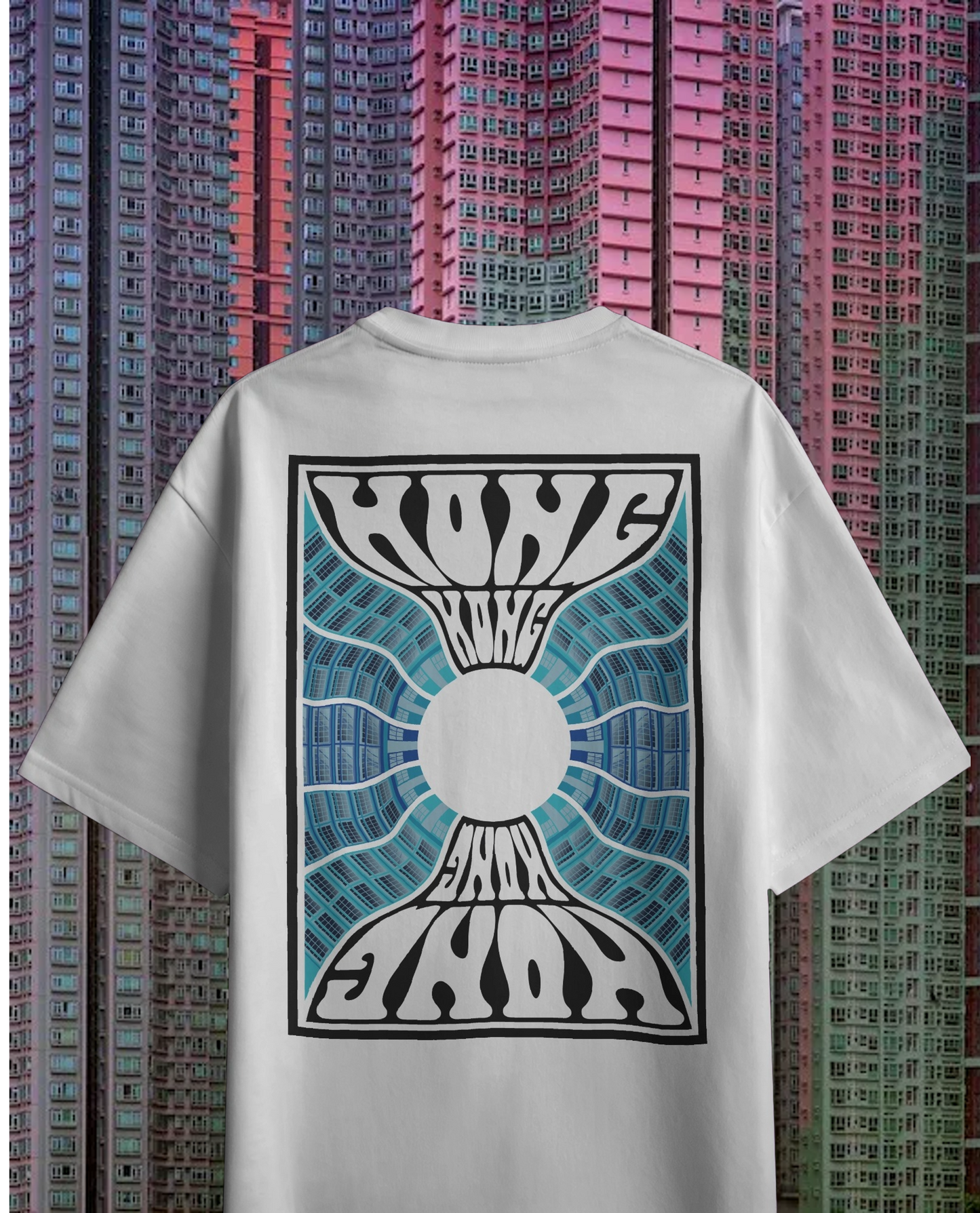 Hong Kong Distorted T-Shirt - Blue