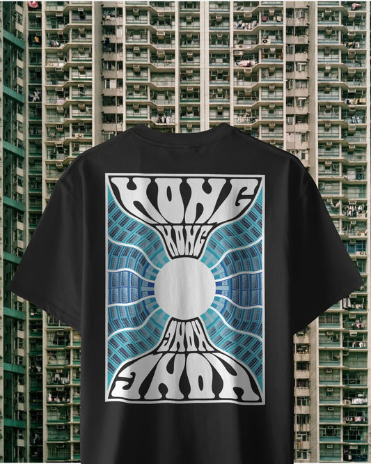Hong Kong Distorted T-Shirt - Black